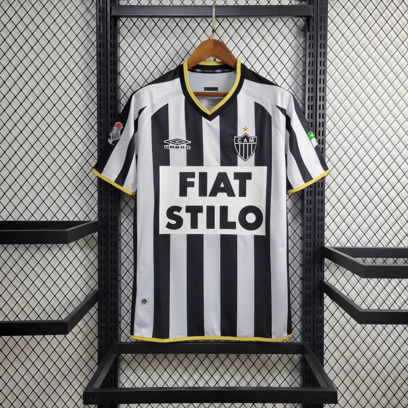Camisa Atlético Mineiro Home Retrô 2003 Preta e Branca - Umbro