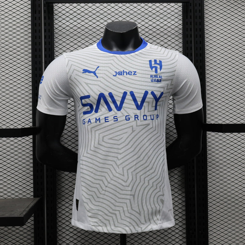 Camisa Al-Nassr Away 2024/25 Jogador Adidas Masculino com Patch - Branca e Azul
