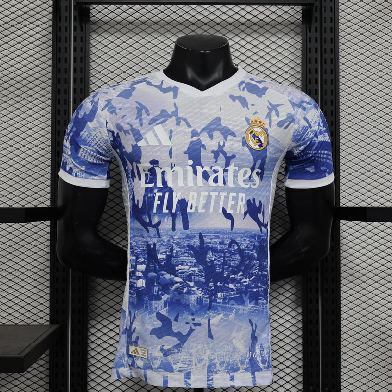 Camisa Real Madrid Edição Especial 2024/25 Jogador Adidas Masculino com Patch - Azul e Branca