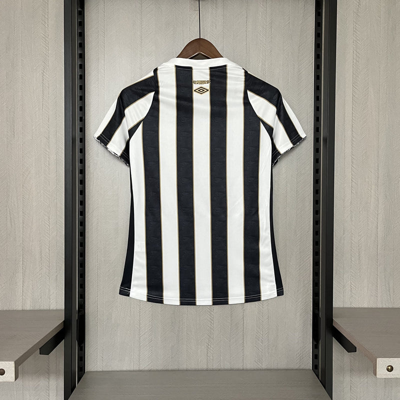 Camisa Santos Away 24/25 Umbro Torcedor Feminina - Preto e Branco