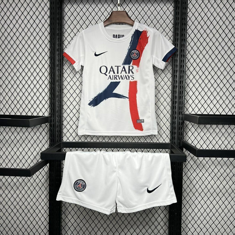 Conjunto Infantil PSG 24/25 Away Nike - Branco