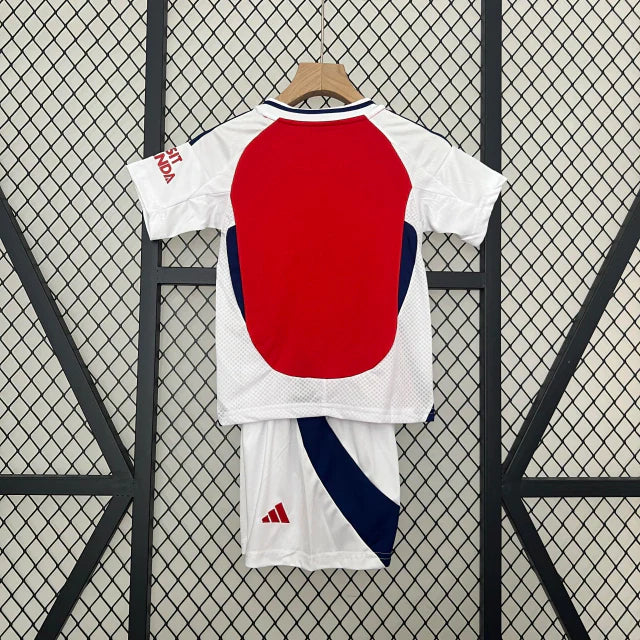Conjunto Infantil Arsenal 24/25 Home Adidas - Branco e Vermelho
