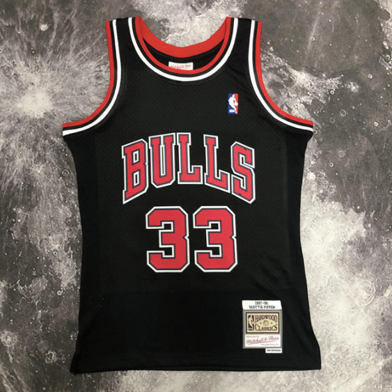 Kit NBA Bulls Jordan 23 Pippen 33 Rodman 91 - Preta