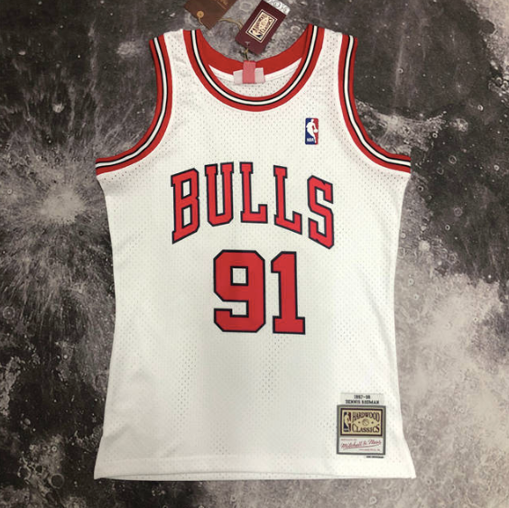 regata NBA Bulls Rodman 91 - Branca