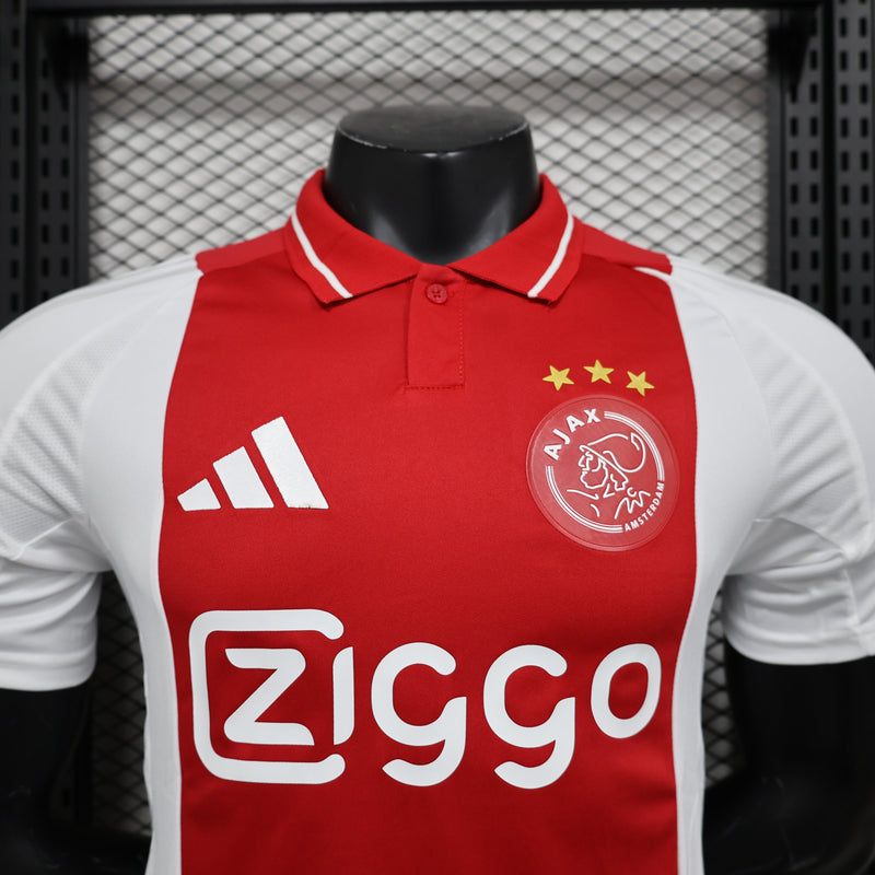 Camisa Ajax Home 2024/25 Jogador Adidas Masculino com Patch - Vermelha e Branca
