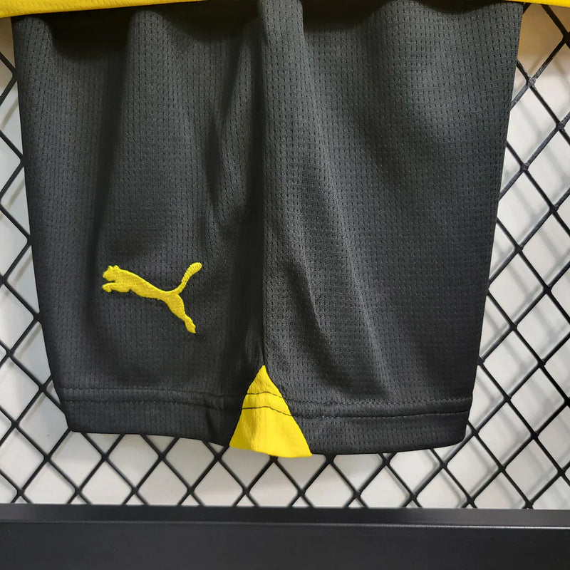 Conjunto Infantil Borussia Dortmund 24/25 Home Puma - Amarelo e Preto