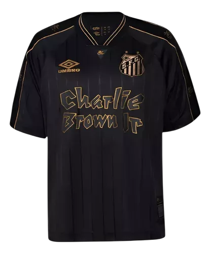 Camisa Santos Edição Comemorativa Charlie Brown Umbro 2024/25 - Preta e Marrom