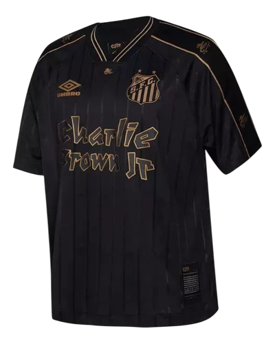Camisa Santos Edição Comemorativa Charlie Brown Umbro 2024/25 - Preta e Marrom