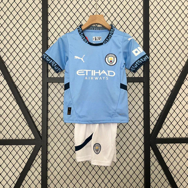 Conjunto Infantil Manchester City 24/25 Home Puma - Azul
